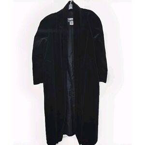 Collections Black Velvet Full Length Kimono Style Coat Womens Medium Old Money